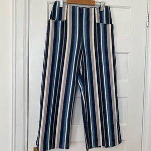 Meg boutique slow fashion striped cropped wide leg pants
